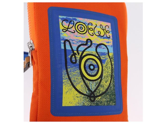LOEWE Irohebe Nature Neck Pouch Shoulder Bag Canvas Blue Silver - vista 20