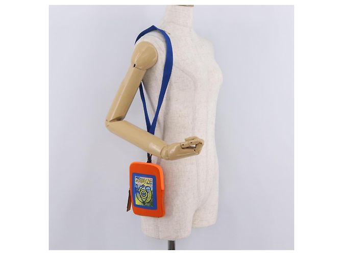 LOEWE Irohebe Nature Neck Pouch Shoulder Bag Canvas Blue Silver - vista 26