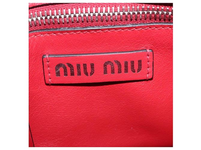 Miu Miu Shoulder Bag Leather Red Silver - vista 21