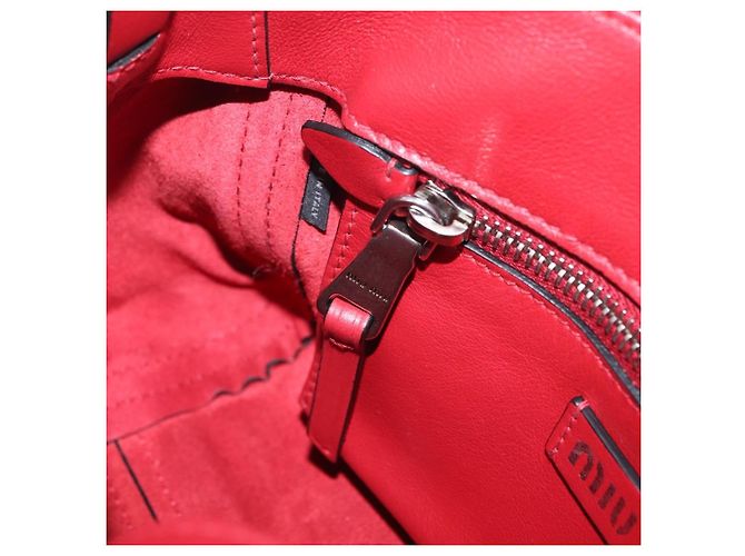 Miu Miu Shoulder Bag Leather Red Silver - vista 24
