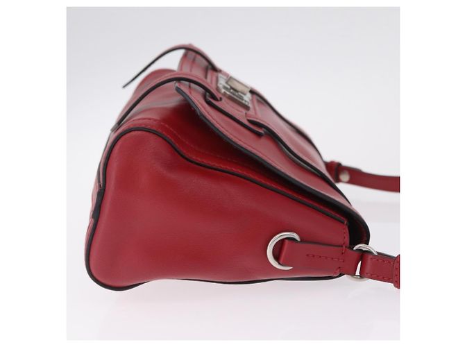 Miu Miu Shoulder Bag Leather Red Silver - vista 3