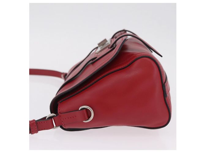Miu Miu Shoulder Bag Leather Red Silver - vista 4