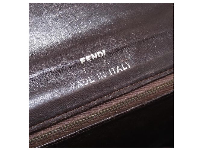 FENDI Zucca Canvas Shoulder Bag Brown Black - view 20