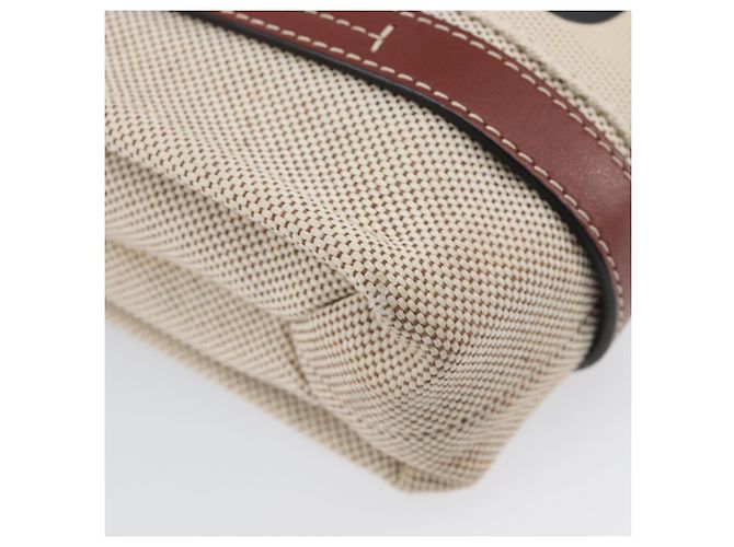 Chloé Chloe Woody Small Hand Bag Canvas Beige Brown - vista 17