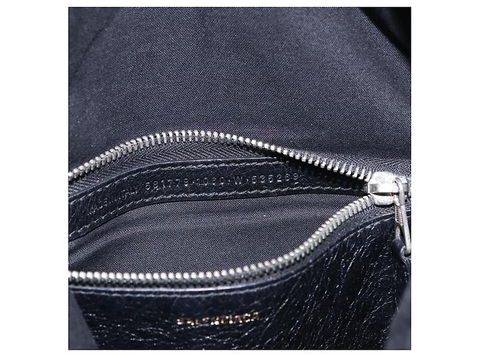 Balenciaga Graffiti Bazaar Drawstring Bag Leather Black 581779 - vista 12