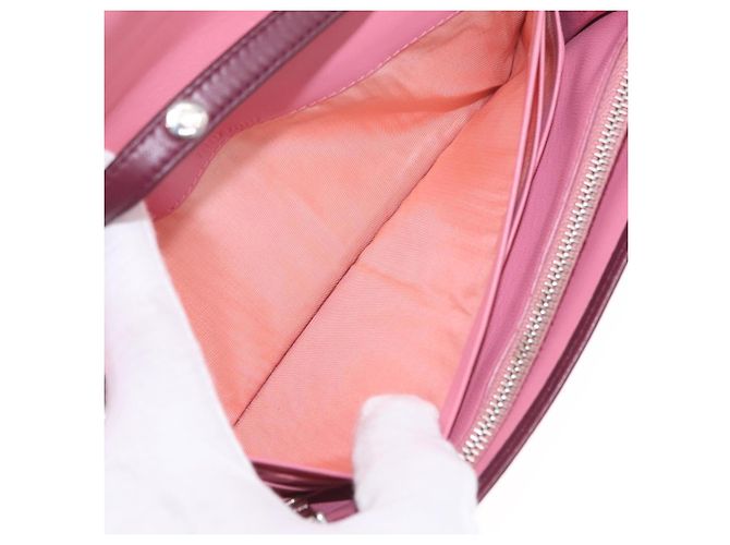 Miu Miu Matelasse Chain Wallet Leather Pink Silver - vista 22