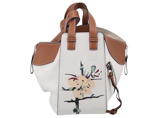 LOEWE Hammock Mini Hand Bag Leather 2way White Silver - vista 13