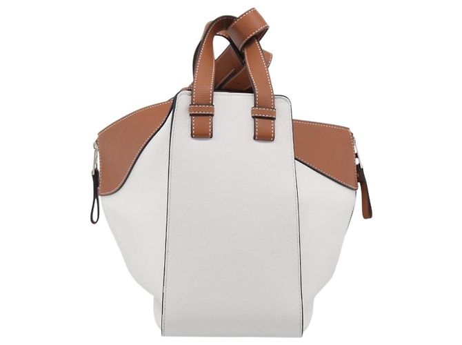LOEWE Hammock Mini Hand Bag Leather 2way White Silver - vista 2