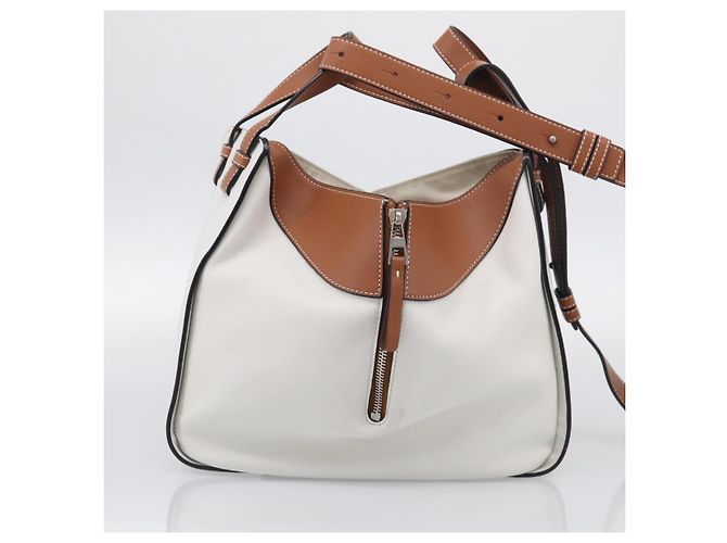 LOEWE Hammock Mini Hand Bag Leather 2way White Silver - vista 3