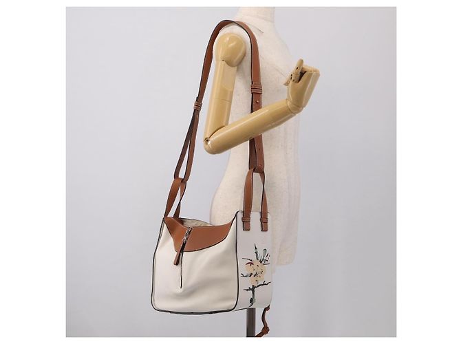LOEWE Hammock Mini Hand Bag Leather 2way White Silver - vista 31