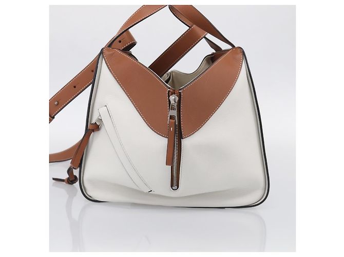 LOEWE Hammock Mini Hand Bag Leather 2way White Silver - vista 4