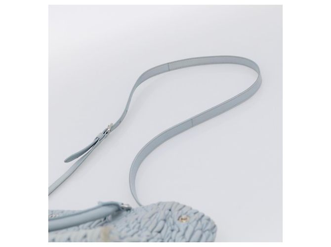 Miu Miu Matelasse Hand Bag Leather 2way Light Blue Silver - vista 18