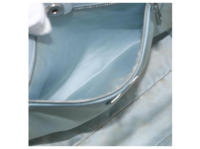Miu Miu Matelasse Hand Bag Leather 2way Light Blue Silver - vista 27