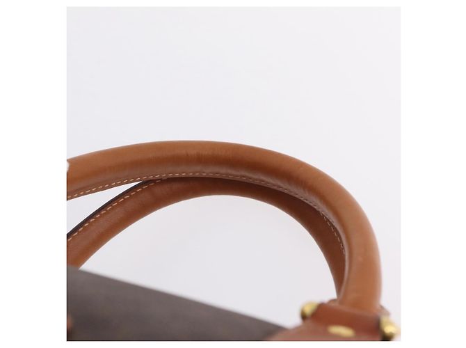 Céline CELINE Macadam Canvas Boston Bag PVC Leather Brown Gold - vista 10