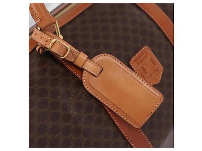 Céline CELINE Macadam Canvas Boston Bag PVC Leather Brown Gold - vista 18