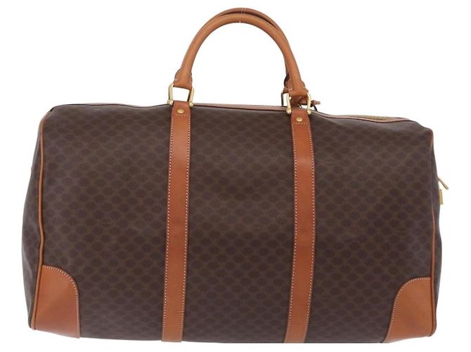 Céline CELINE Macadam Canvas Boston Bag PVC Leather Brown Gold - vista 3