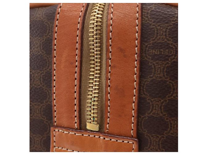 Céline CELINE Macadam Canvas Boston Bag PVC Leather Brown Gold - vista 5