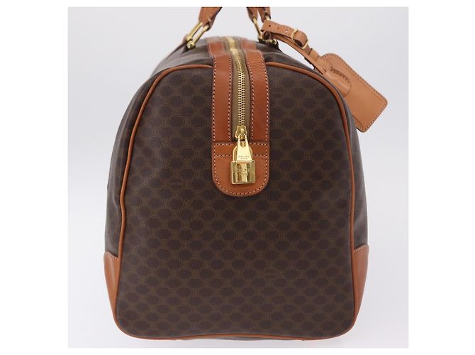 Céline CELINE Macadam Canvas Boston Bag PVC Leather Brown Gold - vista 6