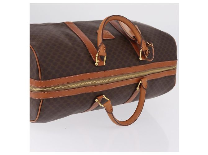 Céline CELINE Macadam Canvas Boston Bag PVC Leather Brown Gold - vista 8