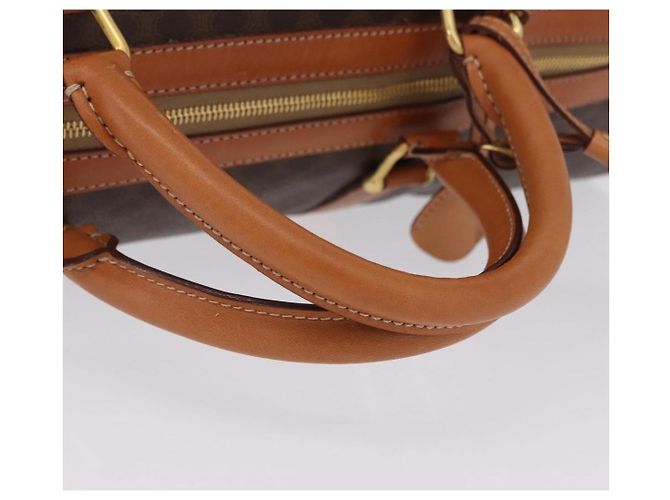 Céline CELINE Macadam Canvas Boston Bag PVC Leather Brown Gold - vista 9