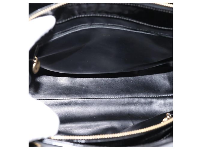CHANEL COCO Mark Tote Bag Patent Black Gold Tone CC - vista 11