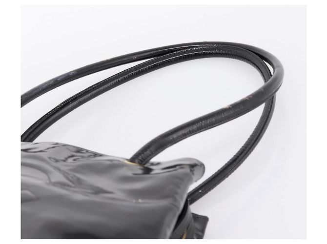 CHANEL COCO Mark Tote Bag Patent Black Gold Tone CC - vista 14