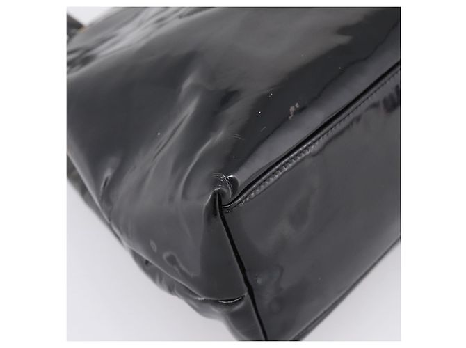CHANEL COCO Mark Tote Bag Patent Black Gold Tone CC - vista 16