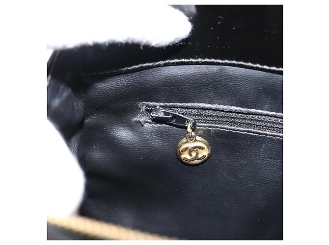 CHANEL COCO Mark Tote Bag Patent Black Gold Tone CC - vista 24