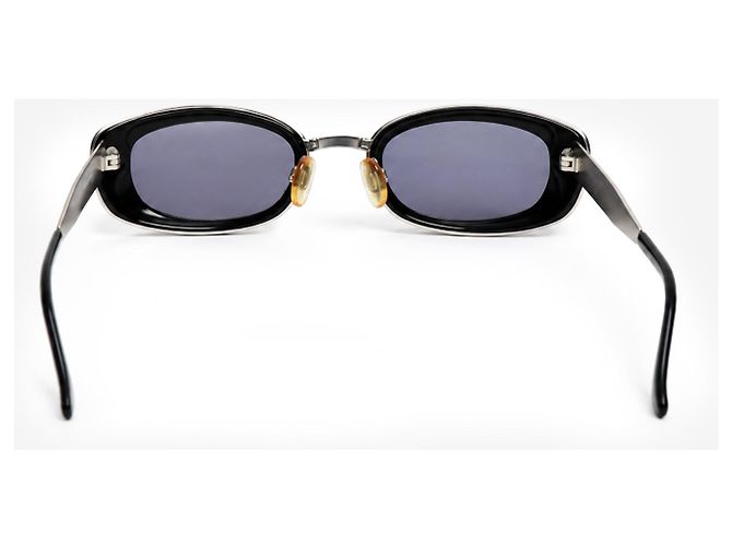 Chanel Óculos de sol ovais vintage pretos dos anos 90 - vista 3