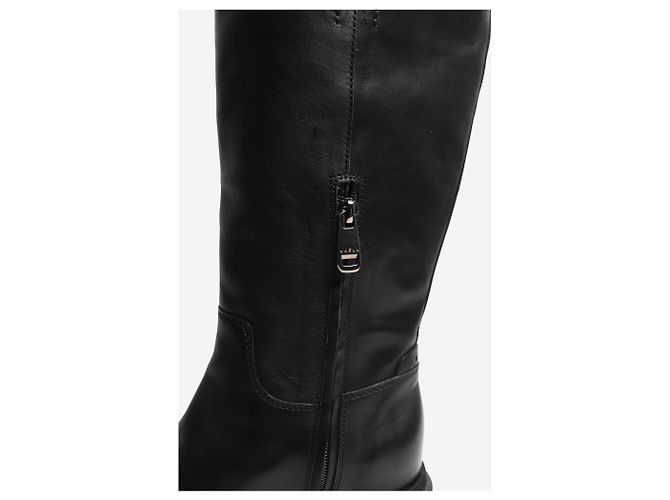 Hogan Black leather mid-calf boots - size EU 38 - view 4