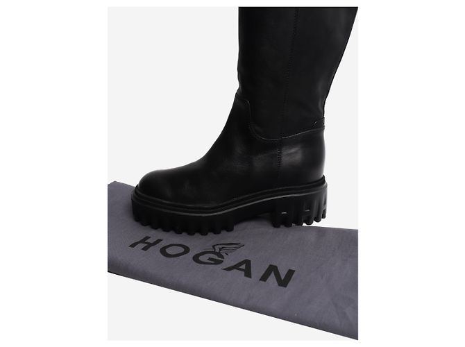 Hogan Black leather mid-calf boots - size EU 38 - view 7