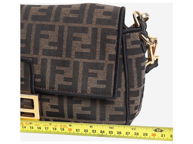 Fendi Bolso de hombro Baguette en jacquard FF marrón - vista 10