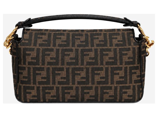 Fendi Bolso de hombro Baguette en jacquard FF marrón - vista 3