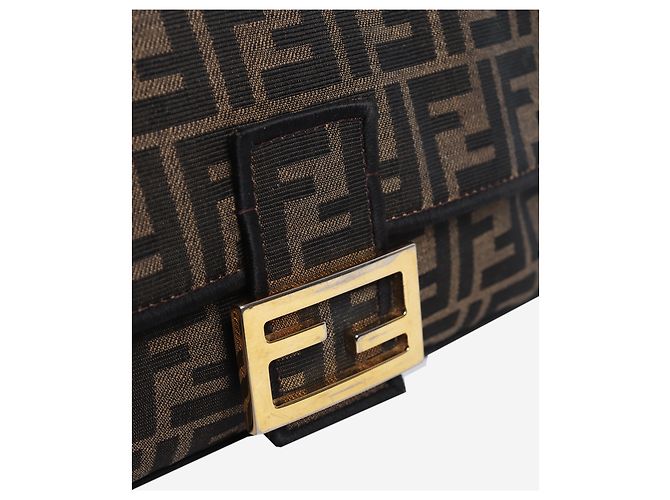 Fendi Bolso de hombro Baguette en jacquard FF marrón - vista 5