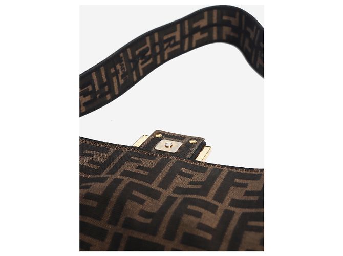 Fendi Bolso de hombro Baguette en jacquard FF marrón - vista 8