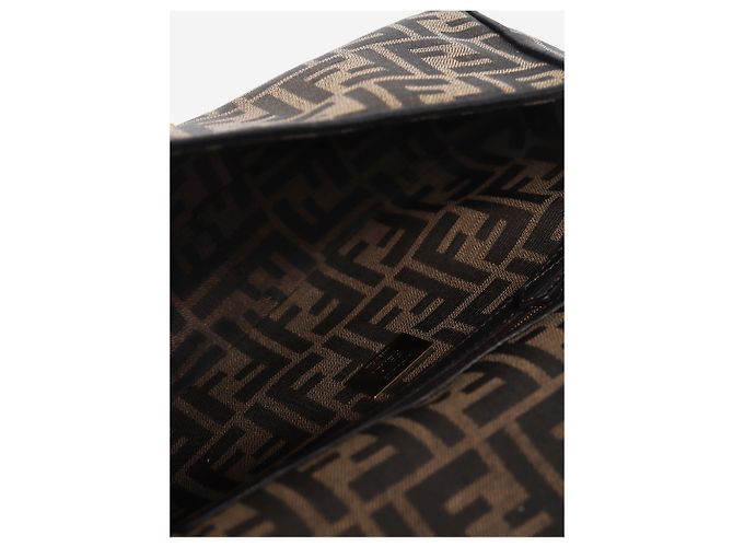 Fendi Bolso de hombro Baguette en jacquard FF marrón - vista 9