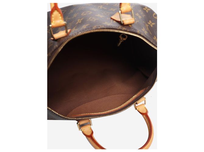 Louis Vuitton Borsa Speedy con manico in tela Monogram marrone - vista 9