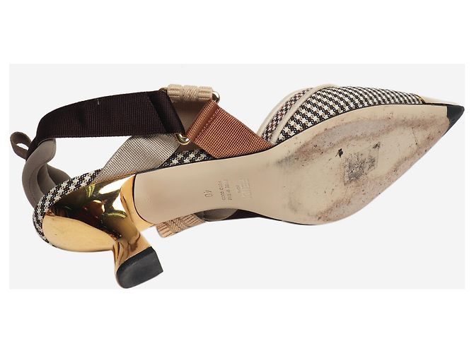 Fendi Escarpins Colibrì à pied-de-poule marron - taille EU 40 - vue 4