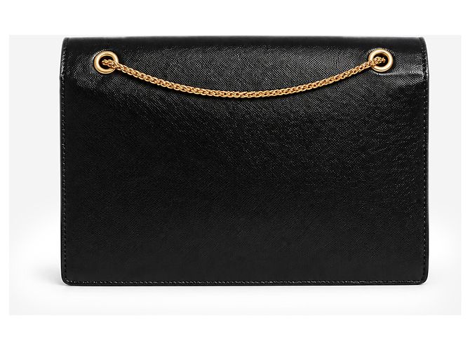 Autre Marque Sac à épaule Betty en cuir grainé de poudre noir - vue 2