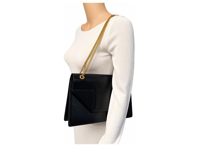 Autre Marque Sac à épaule Betty en cuir grainé de poudre noir - vue 9