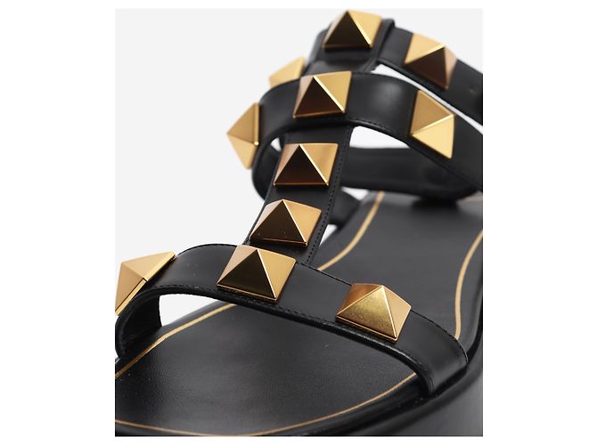 Valentino Sandali platform in pelle Black Roman Stud - size EU 39 - vista 3