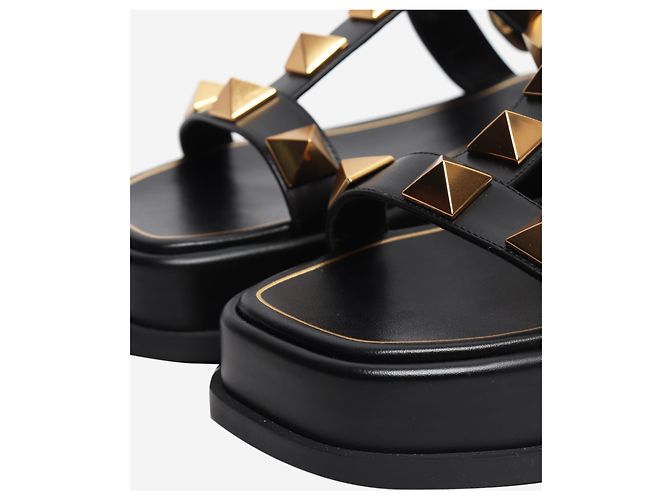 Valentino Sandali platform in pelle Black Roman Stud - size EU 39 - vista 5