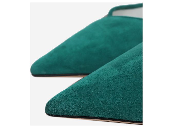 Jimmy Choo Scarpe basse Saia in camoscio e mesh verde - taglia EU 39 - vista 5