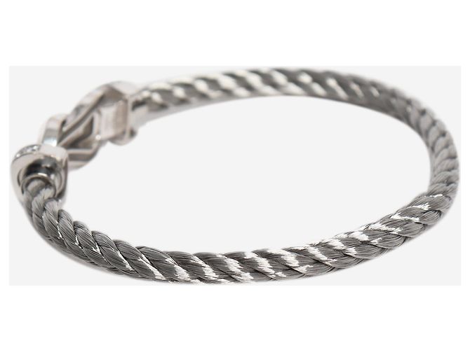 Fred Bracciale Force 10 in oro bianco e oro rosso con diamanti - vista 3