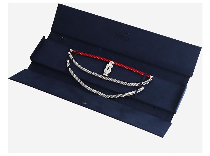 Fred Bracciale Force 10 in oro bianco e oro rosso con diamanti - vista 6