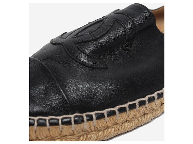 Chanel CC Espadrilles aus schwarzem Lammleder - Größe EU 42 - Ansicht 3