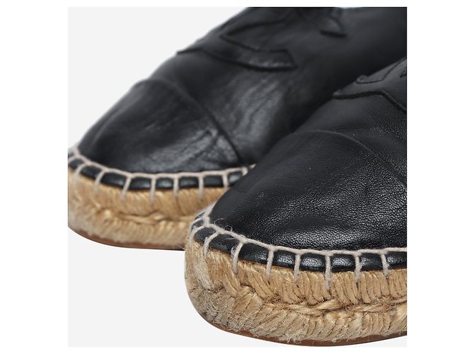 Chanel CC Espadrilles aus schwarzem Lammleder - Größe EU 42 - Ansicht 6