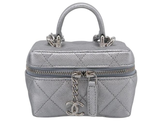 CHANEL Matelasse Chain Shoulder Vanity Pouch Caviar Skin 2way CC - vista 2