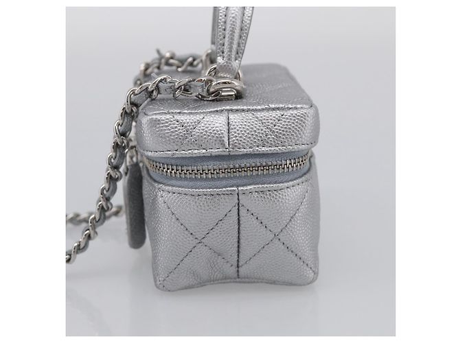 CHANEL Matelasse Chain Shoulder Vanity Pouch Caviar Skin 2way CC - vista 5