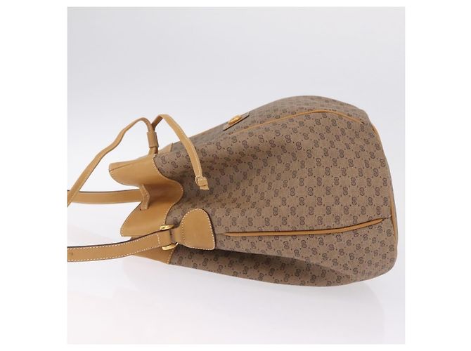 GUCCI Micro GG Supreme Shoulder Bag PVC Beige Gold - vista 5